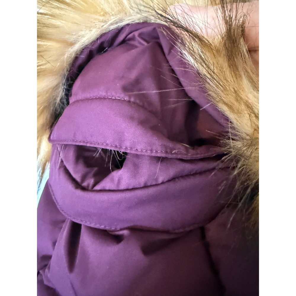 Alpine Design Puffer Parka Purple EUC Down Fill Faux Fur Hood Winter snow M - Picture 7 of 9